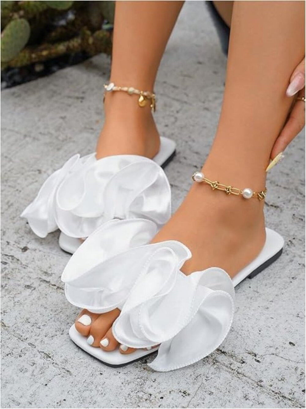 Beach Square Toe Flat Sandals